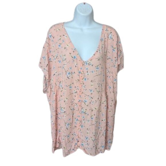 TORRID Pink Floral Blouse Size 4 (4X / 26) - Picture 1 of 5